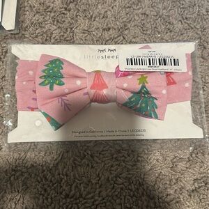 Little Sleepies Luxe Bow Headband Merry And Bright Lunaluxe Bamboo Christmas New
